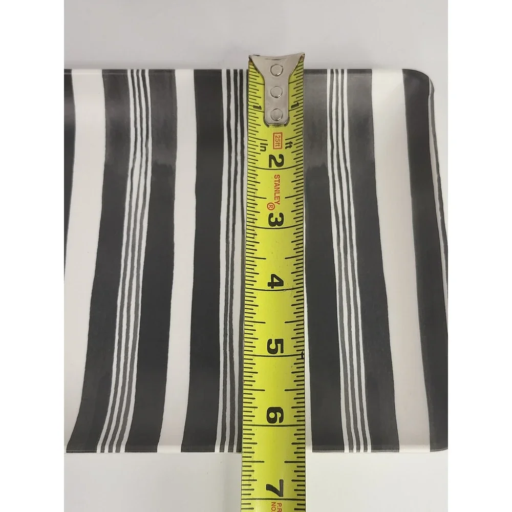 Hearth & Hand Magnolia Melamine Serving Tray Black White Striped Platter 11x7